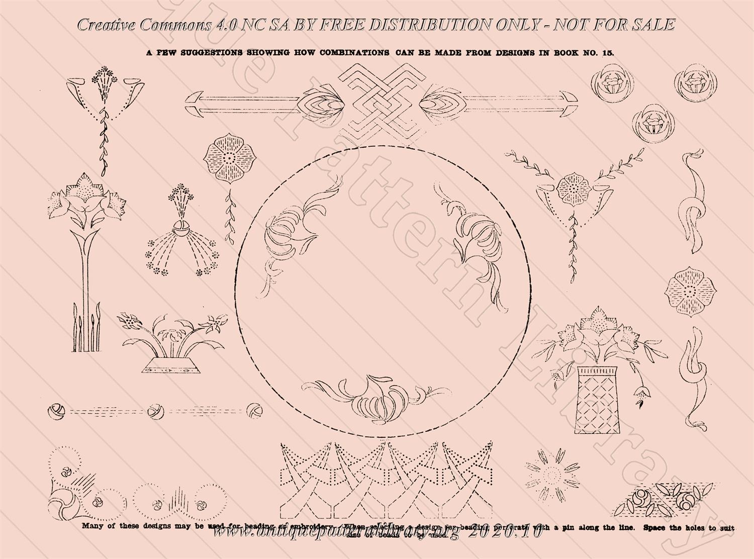H-WS011 Conventional Embroidery Motifs for Tracing or Stamping.
