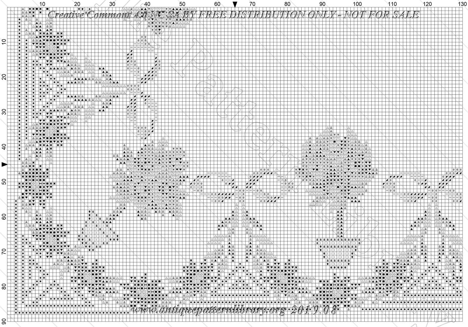 I-BH003 Corner embroidery with potted rose trees, purple ribbons, red flowers
