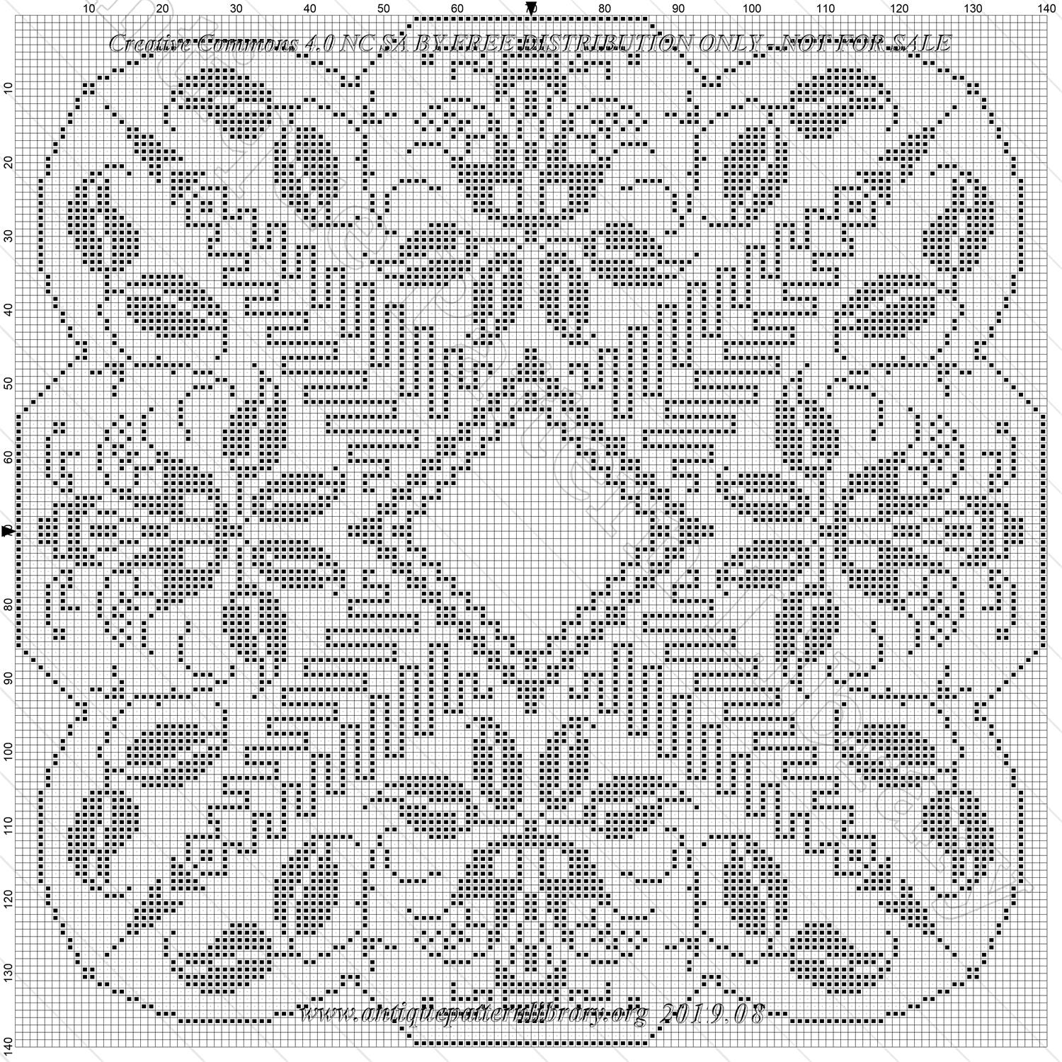 I-LZ001 Filet or embroidery design for a doily or doily edging