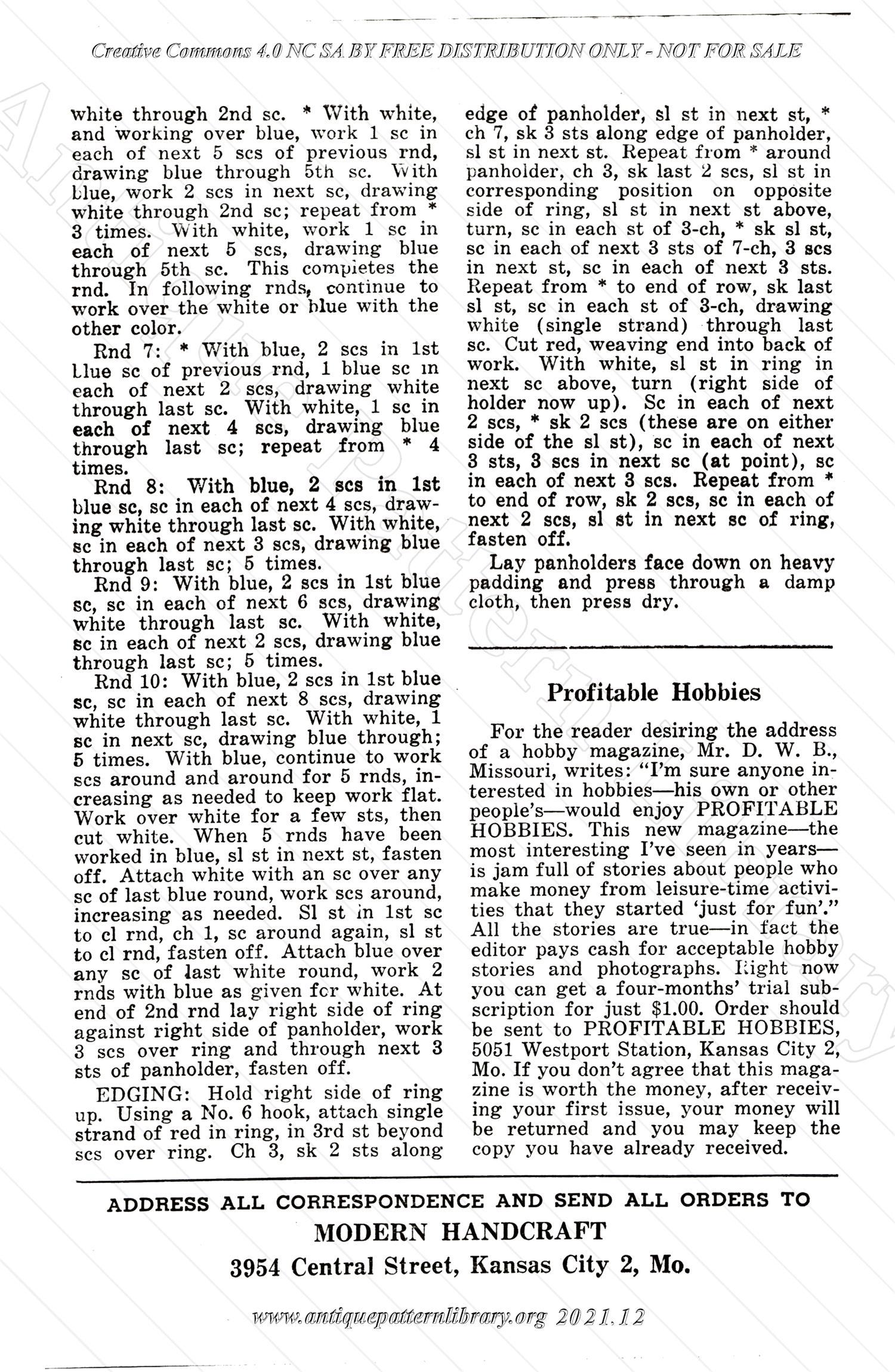 I-WB114 The Workbasket Vol. 11 No. 4 - Jaunary 1946