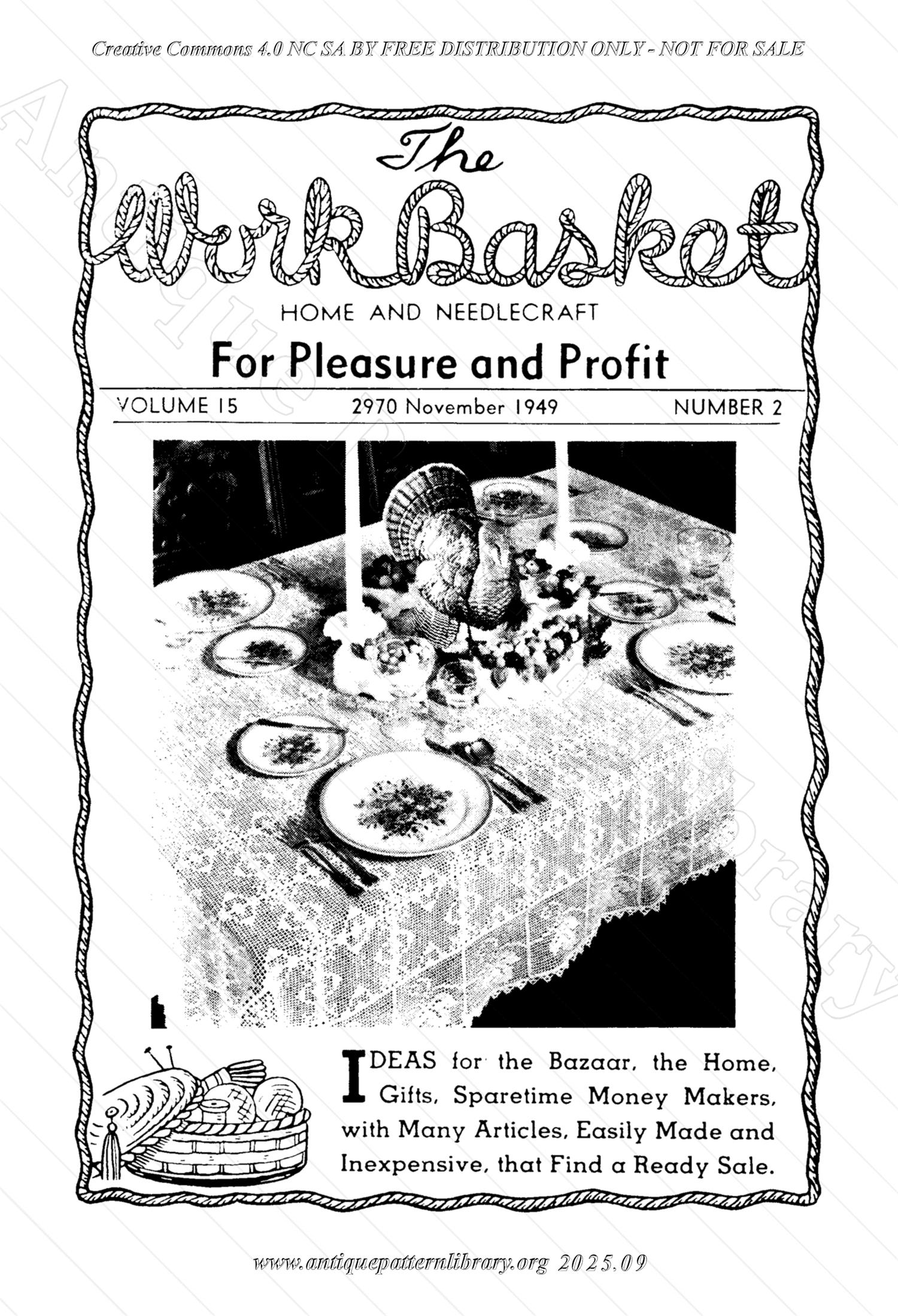 I-WB152 The Workbasket Volume 15 November 1949  No. 2