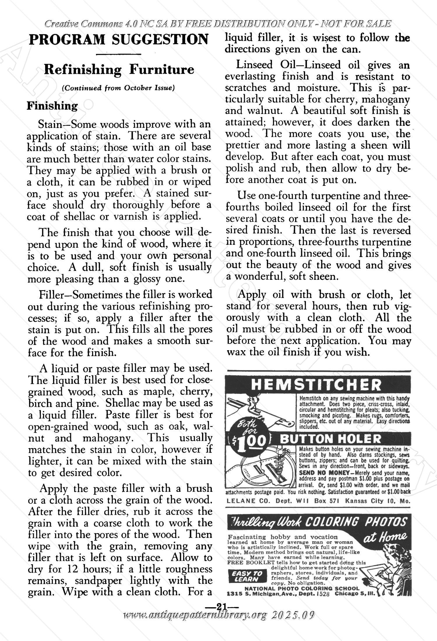 I-WB152 The Workbasket Volume 15 November 1949  No. 2