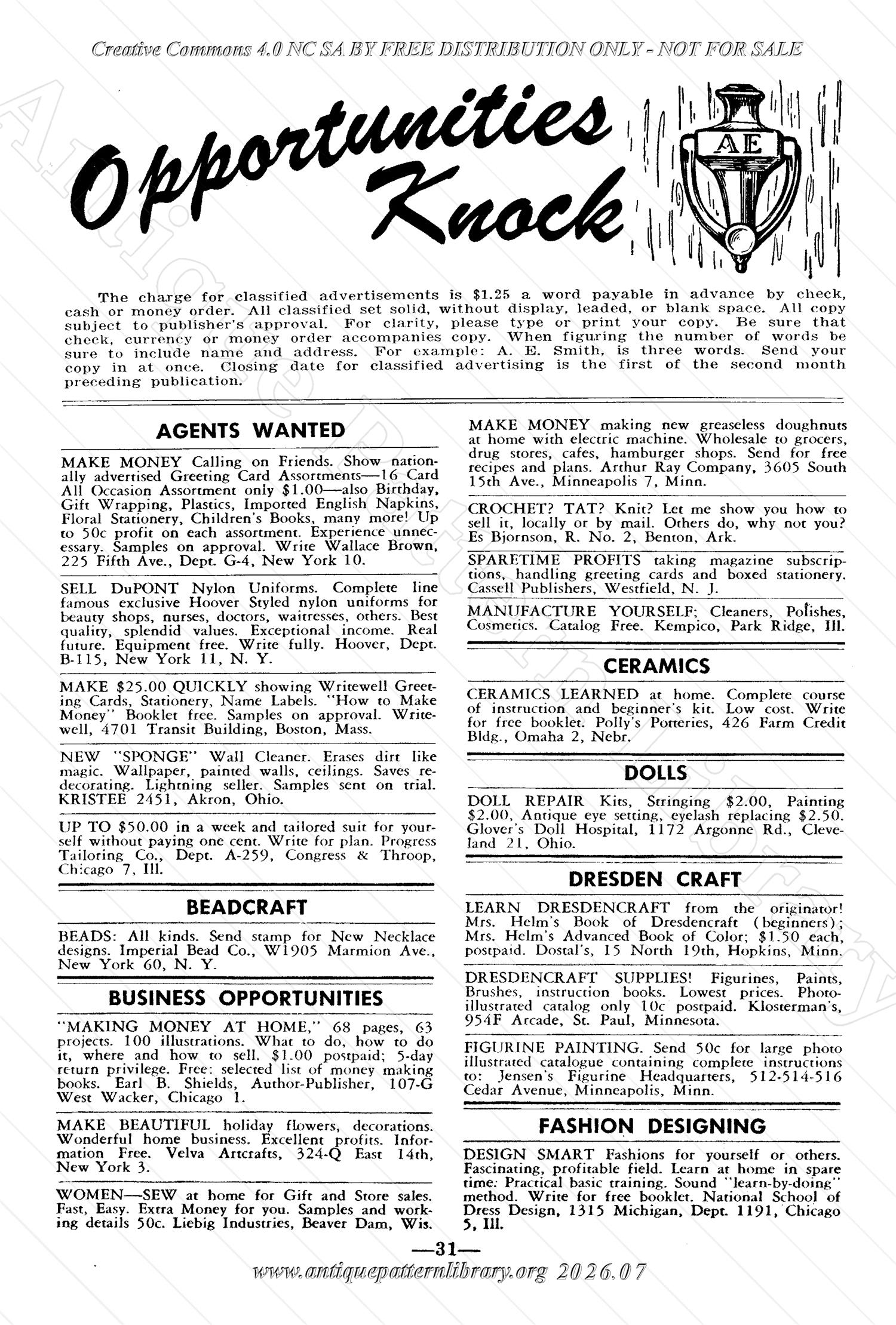 I-WB154 The Workbasket Volume 15 January 1950 No. 4