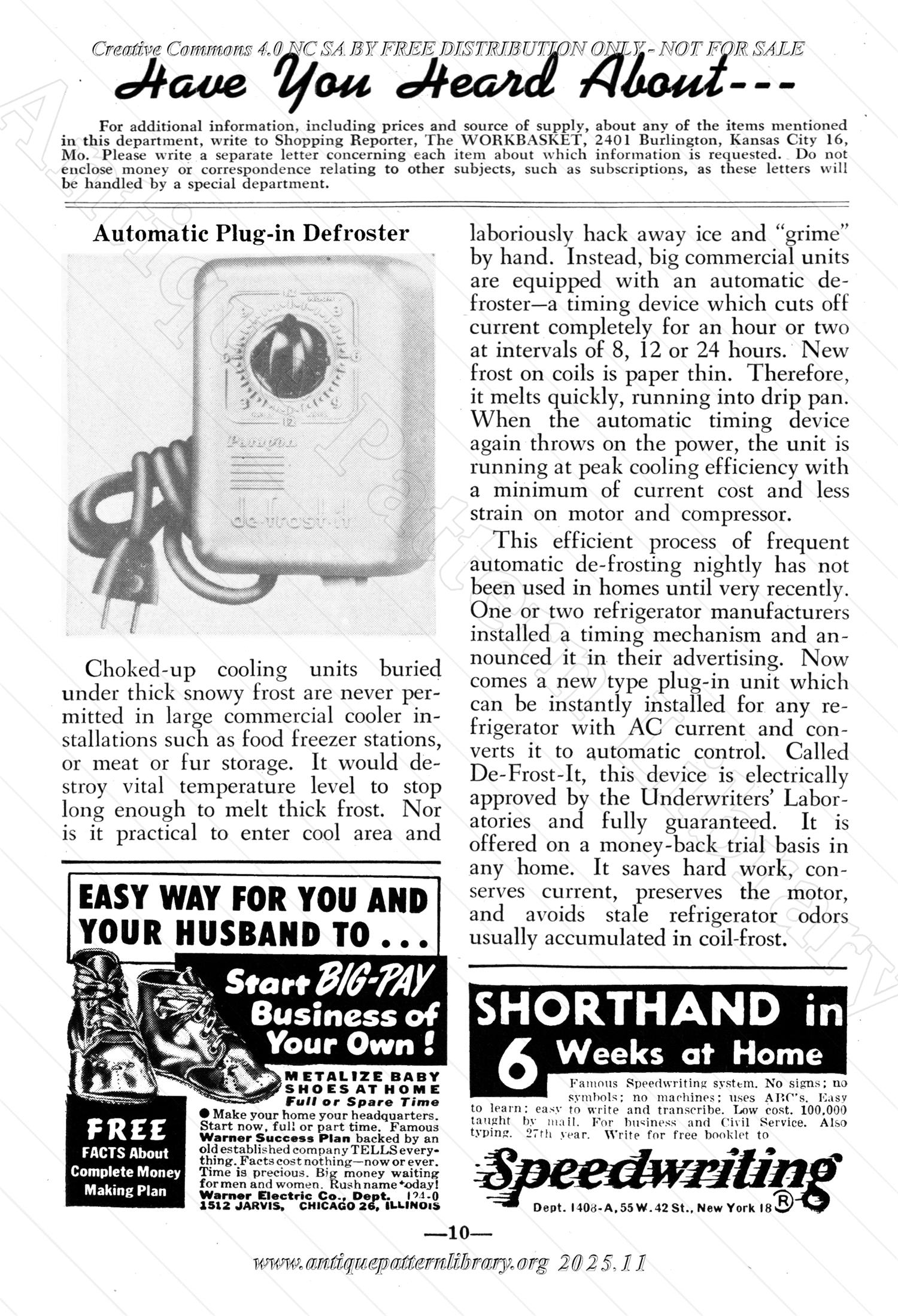 I-WB15B The Workbasket Volume 15 August 1950 No. 11