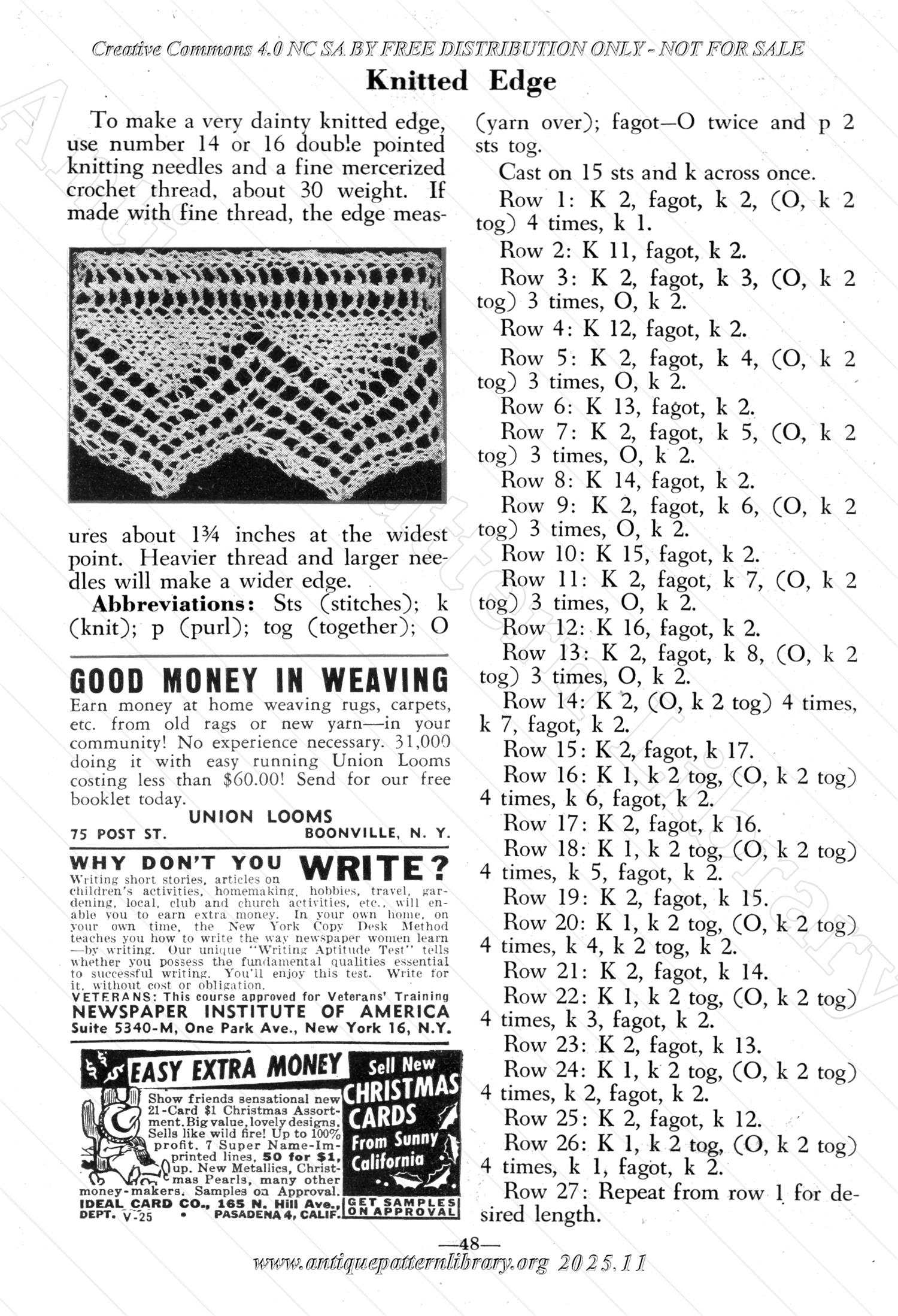 I-WB15B The Workbasket Volume 15 August 1950 No. 11