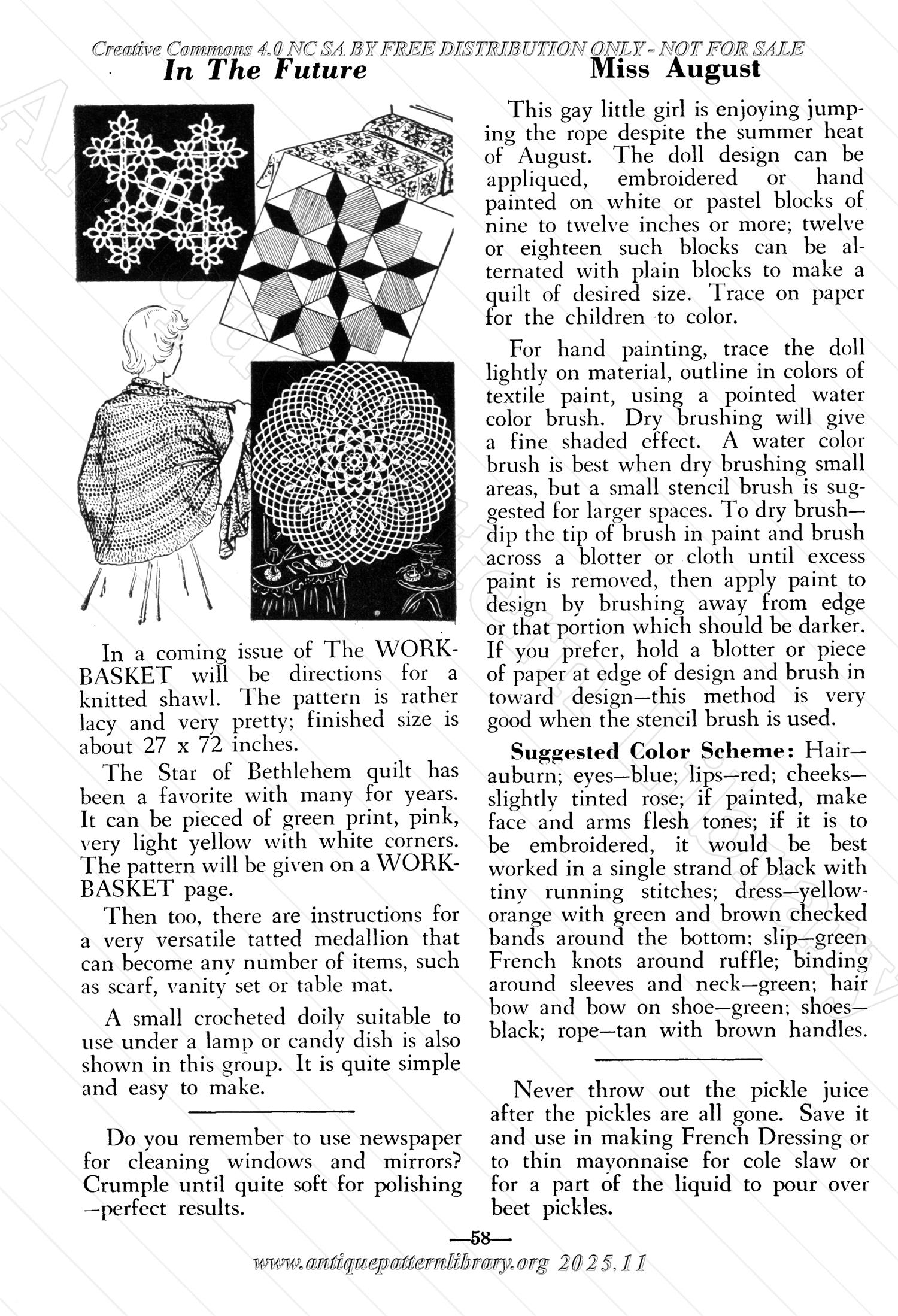 I-WB15B The Workbasket Volume 15 August 1950 No. 11