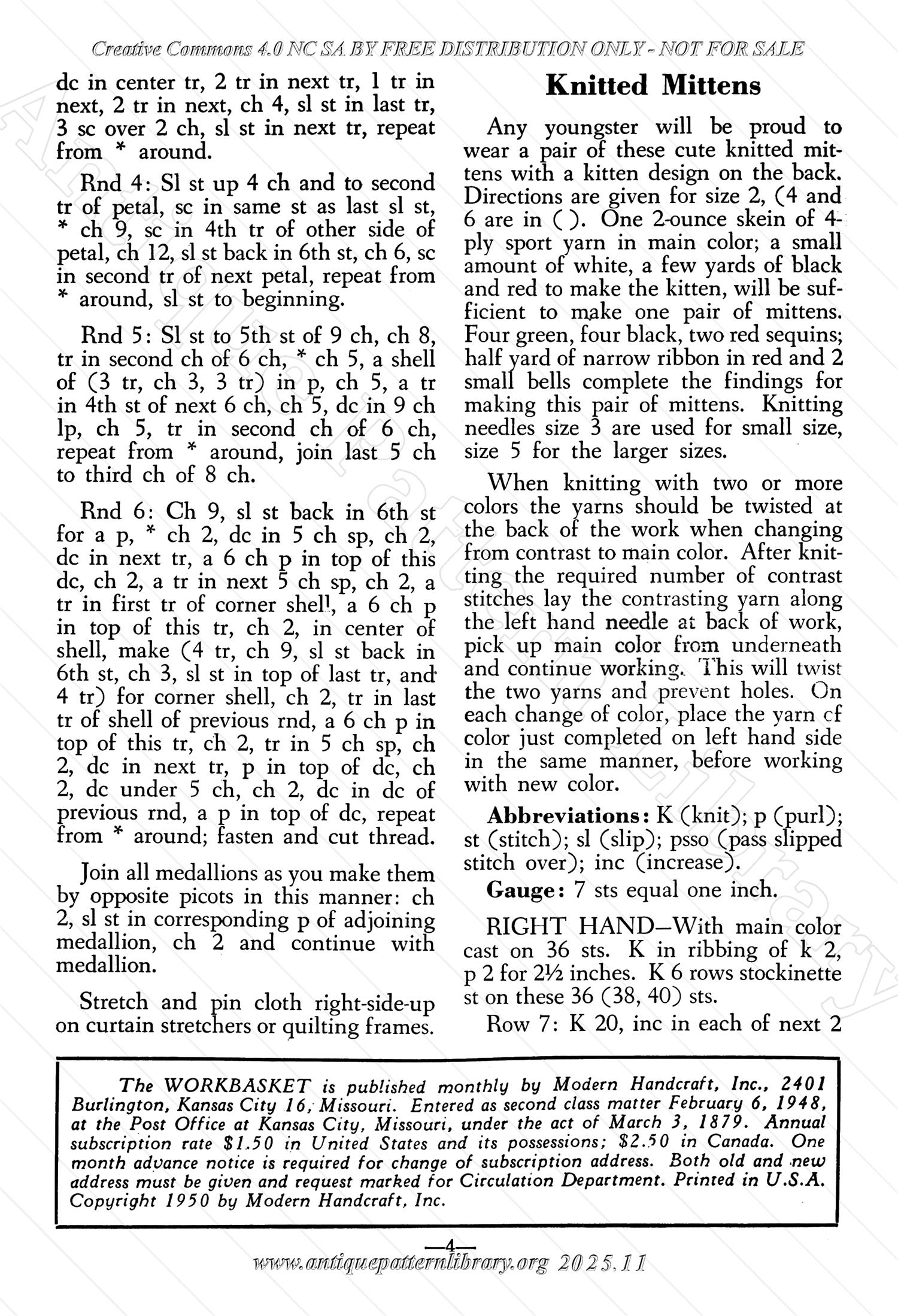 I-WB15C The Workbasket Volume 15 September 1950 No. 12