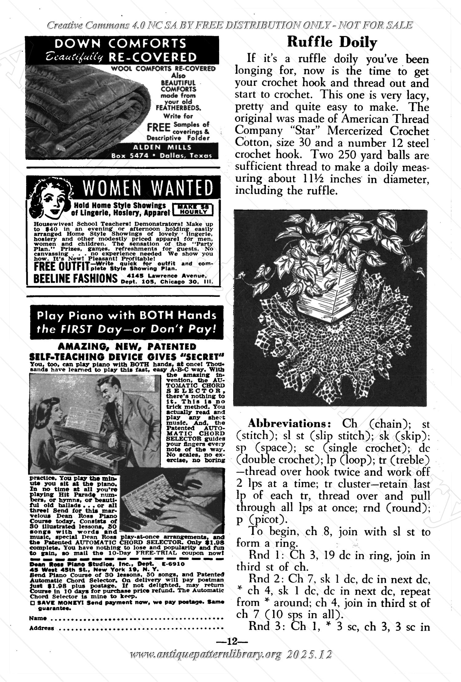 I-WB171f The Workbasket Volume 17 - October 1951 - No. 1