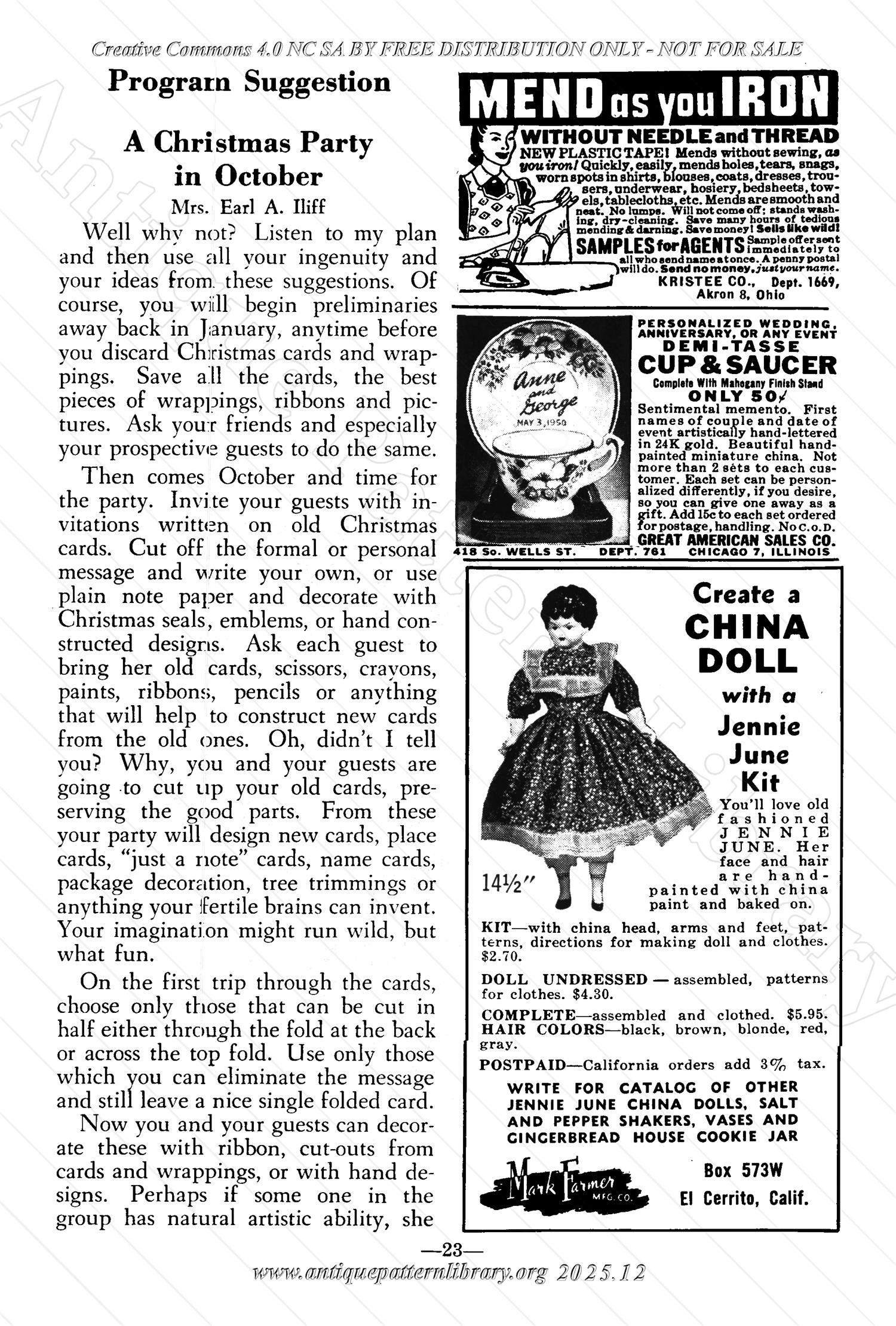 I-WB171f The Workbasket Volume 17 - October 1951 - No. 1