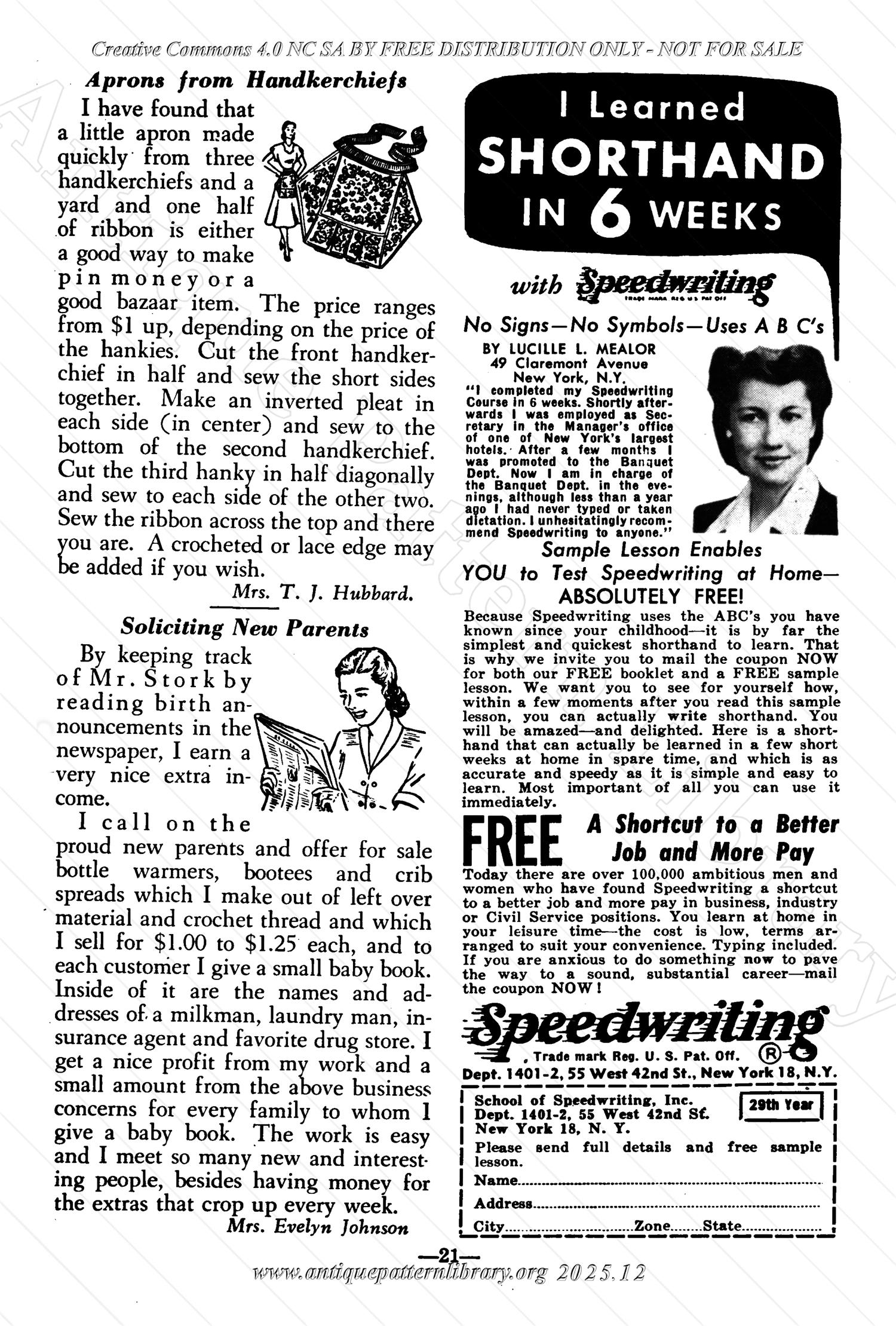 I-WB174 The Workbasket Volume 17 January 1952 No. 4