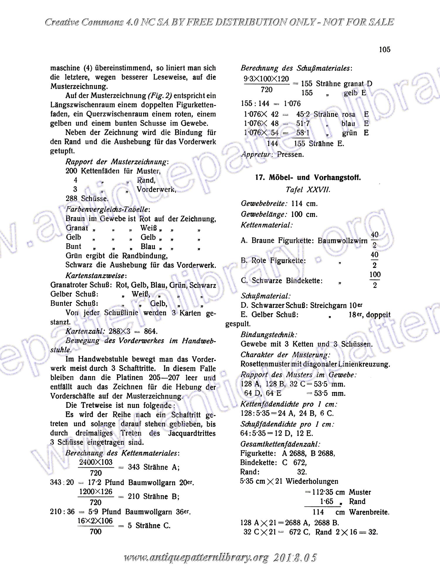 I-WM001 Technologie, Bindungslehre, Dekomposition und Kalkulation der Jacquard-Weberei