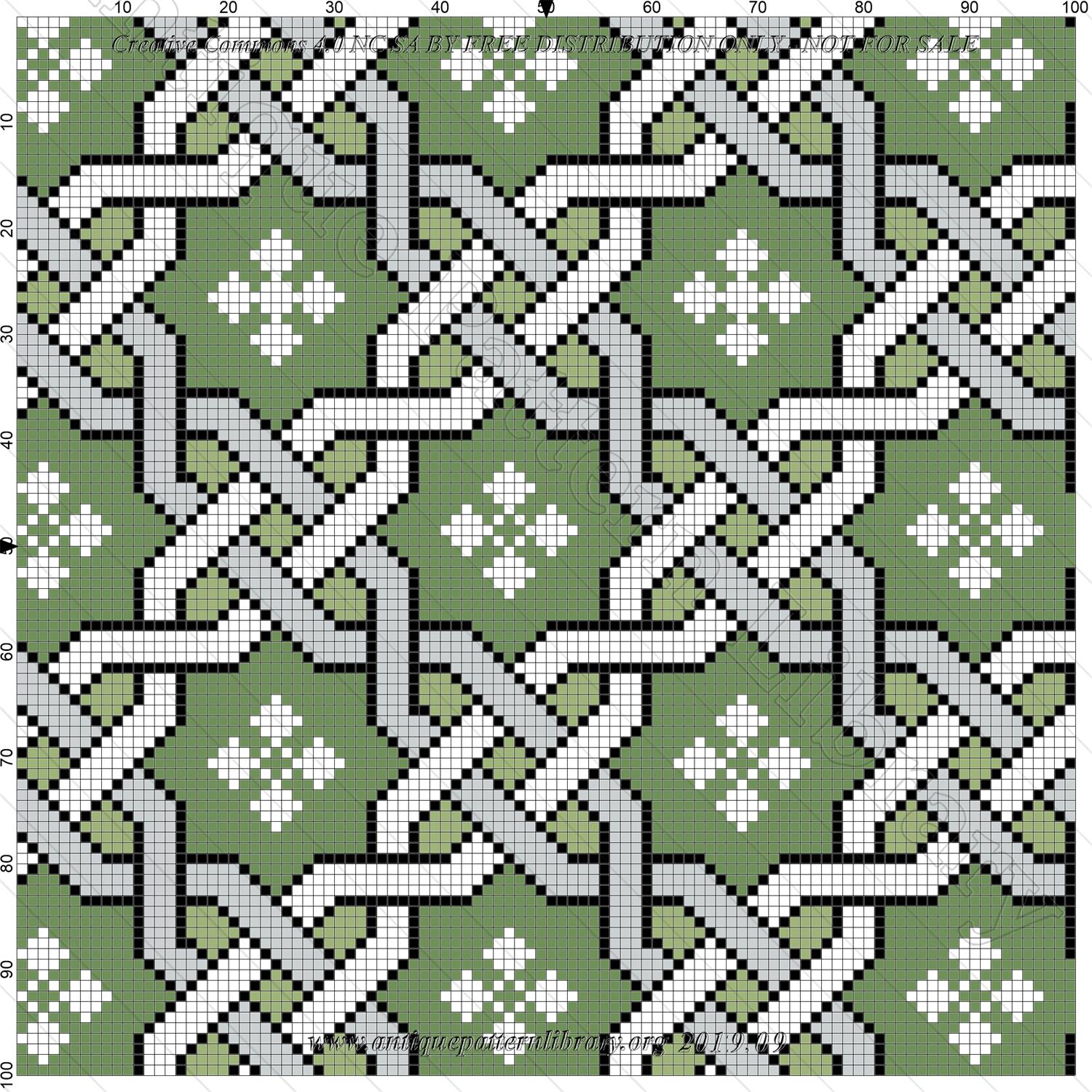 J-JX001 19thC Crossing Chain  Pattern