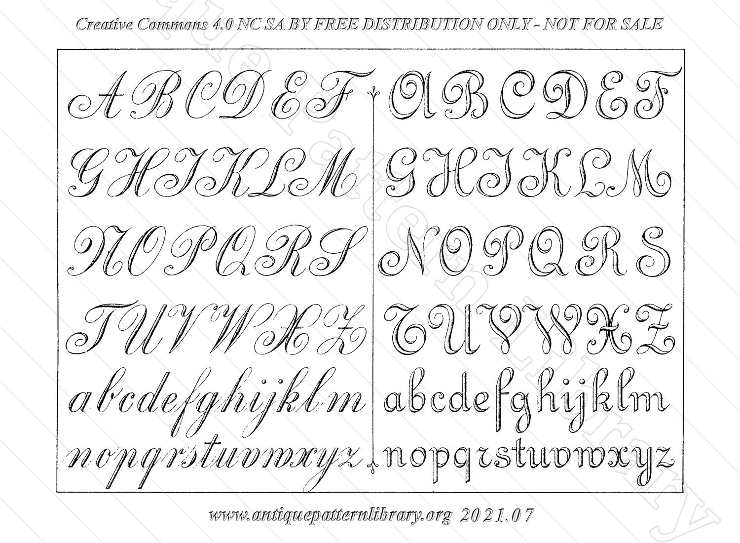K-YS011 Alphabete für Plattstich-Stickerei No. 43