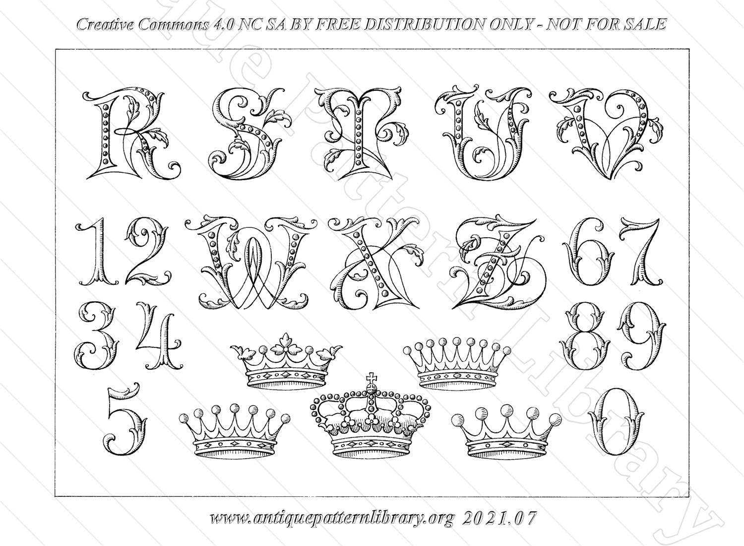 K-YS011 Alphabete fr Plattstich-Stickerei No. 43