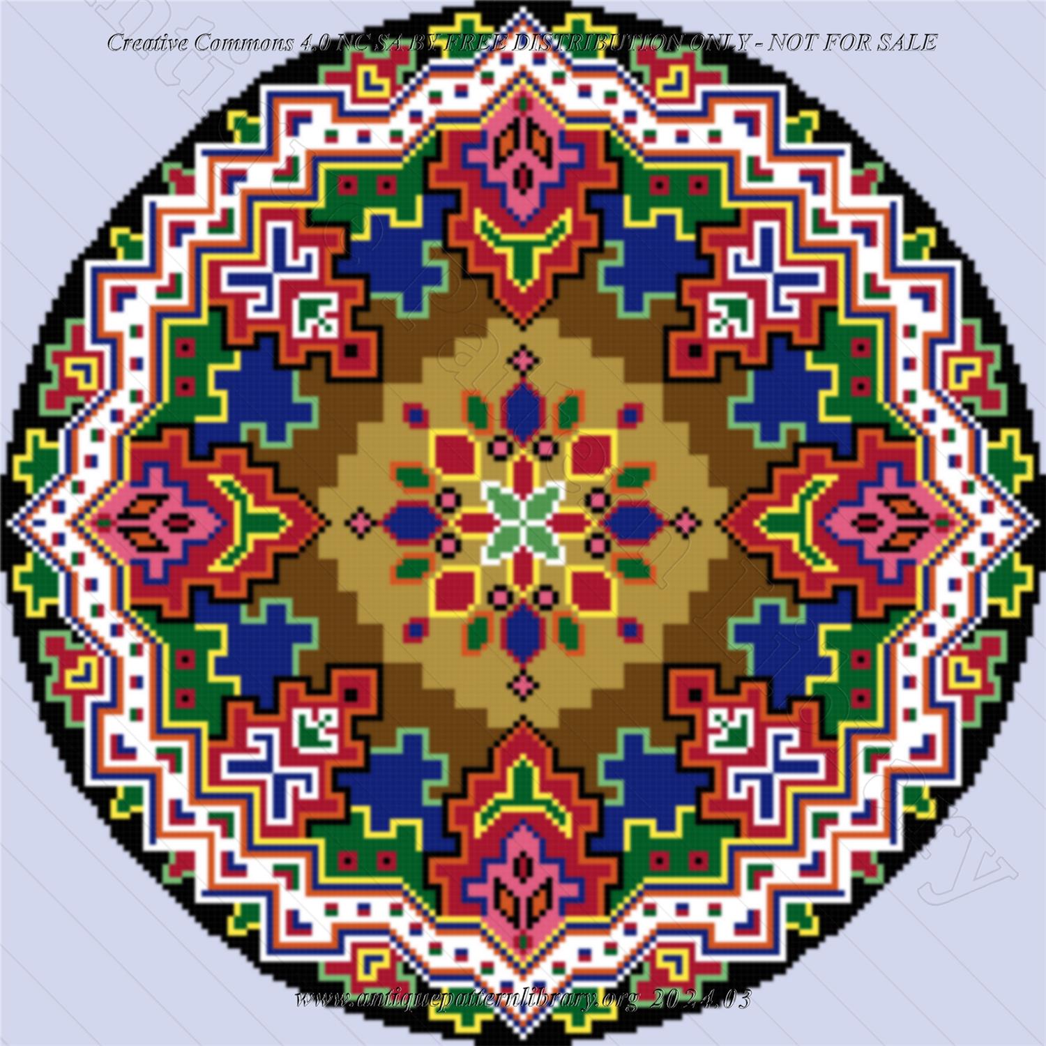 L-PC014 1668 - Quart round abstract pattern