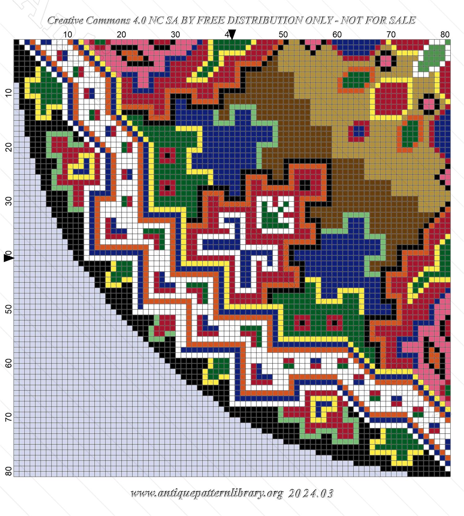 L-PC014 1668 - Quart round abstract pattern