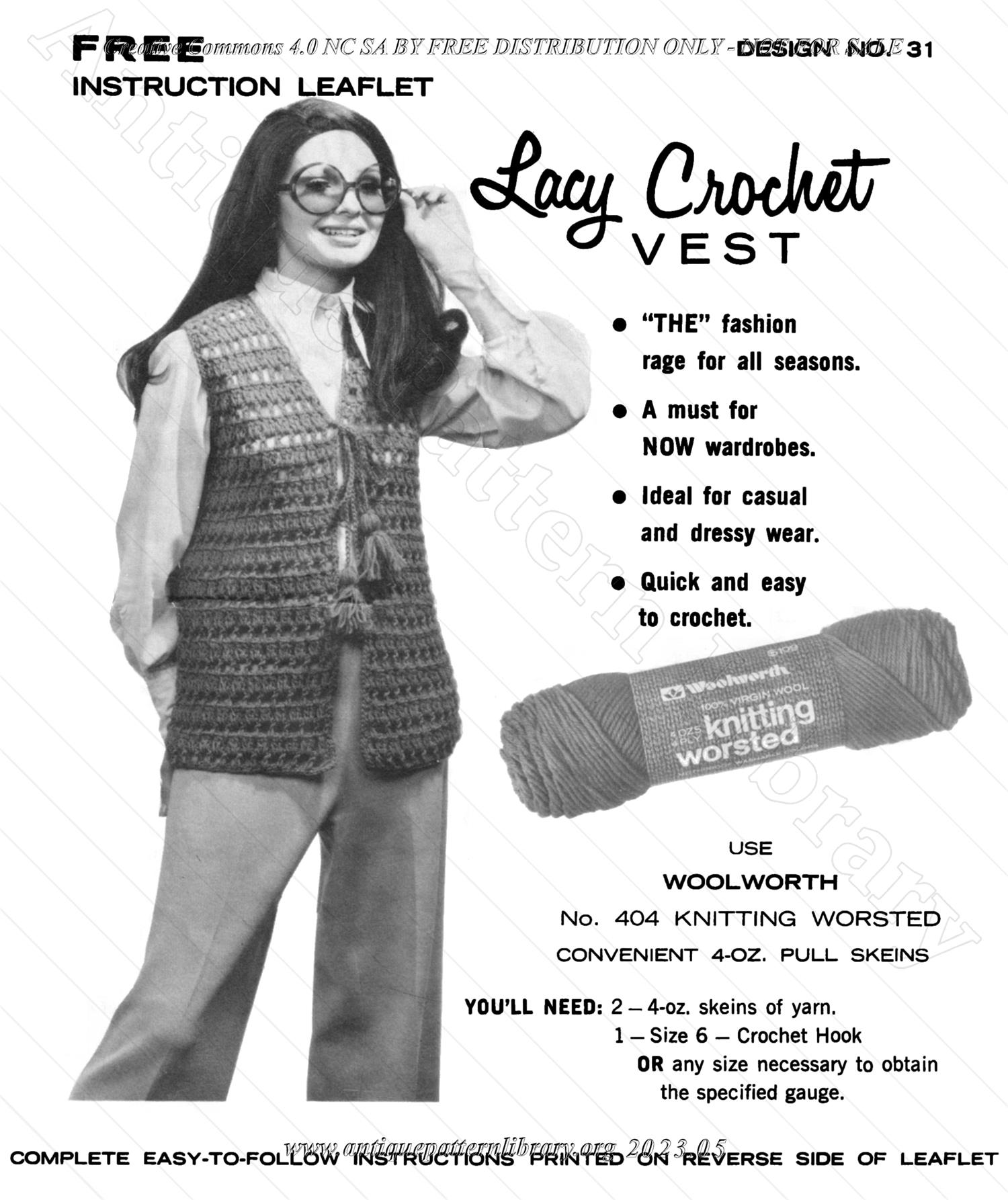 M-AW003 Lacy Crochet Vest