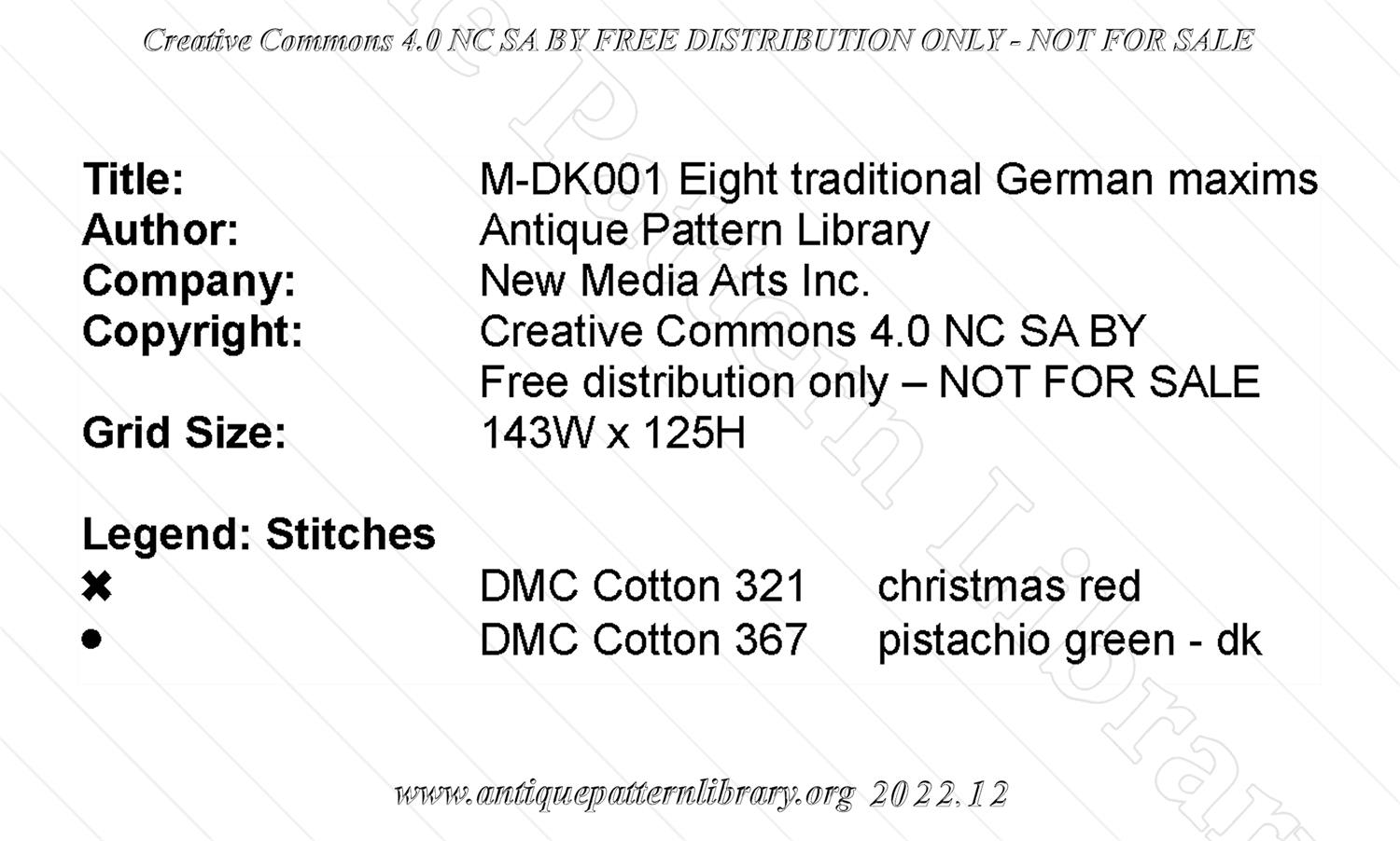 M-DK001 Eight traditional German maxims