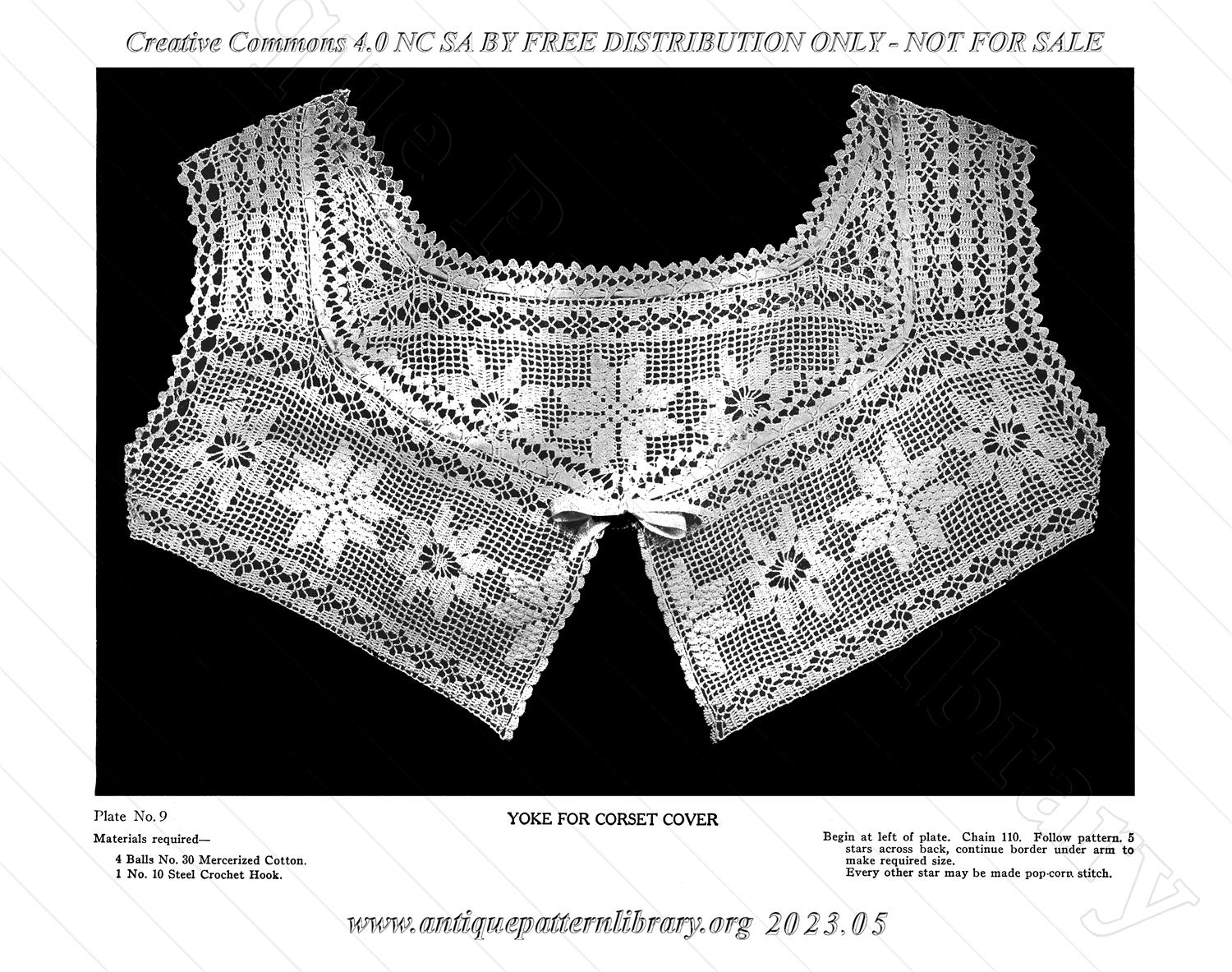 N-AP001 Crocheted Yokes for Corset Covers and Night Gowns