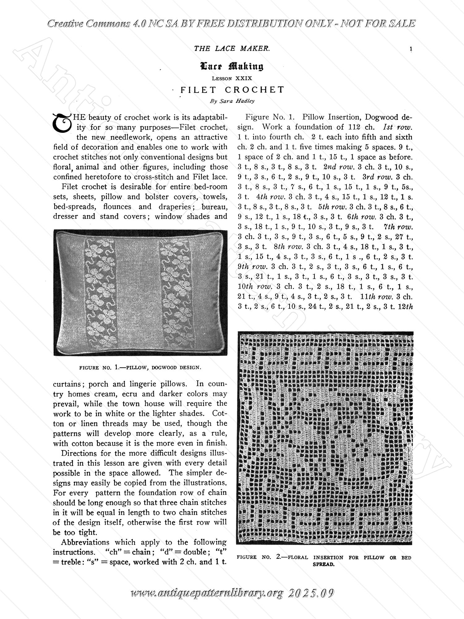 P-YS022 A Book of Instruction on Filet Crochet