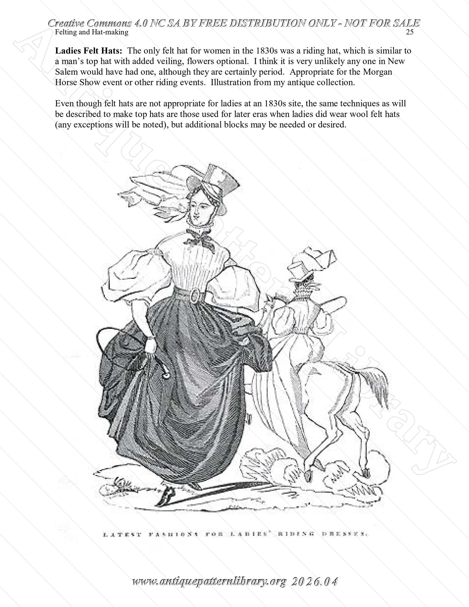 Q-HW001 Interpreting Felting and Hat-Making at Lincoln's New Salem State Historic Site (1830s)