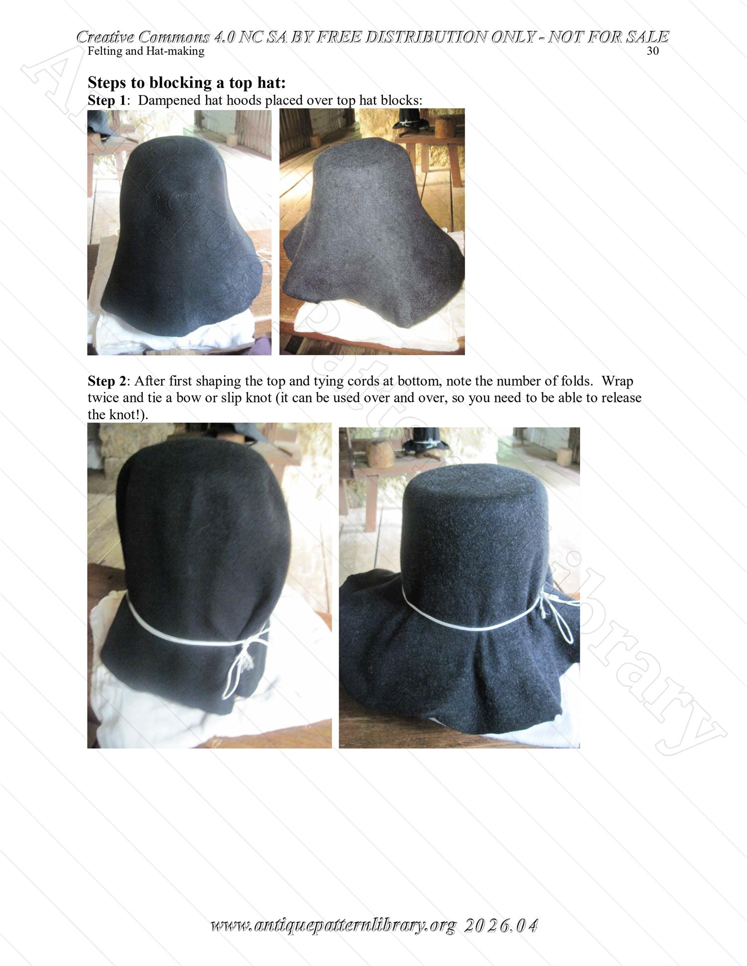 Q-HW001 Interpreting Felting and Hat-Making at Lincoln's New Salem State Historic Site (1830s)