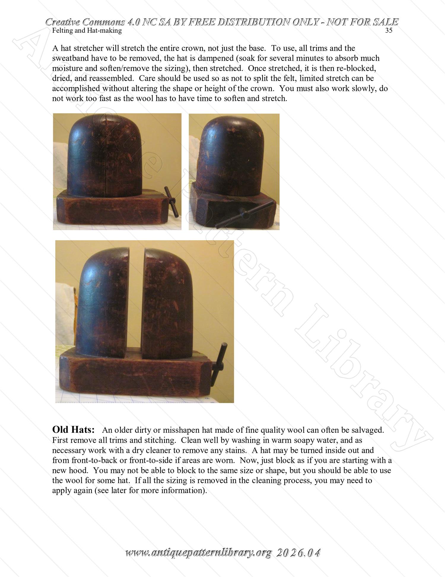 Q-HW001 Interpreting Felting and Hat-Making at Lincoln's New Salem State Historic Site (1830s)