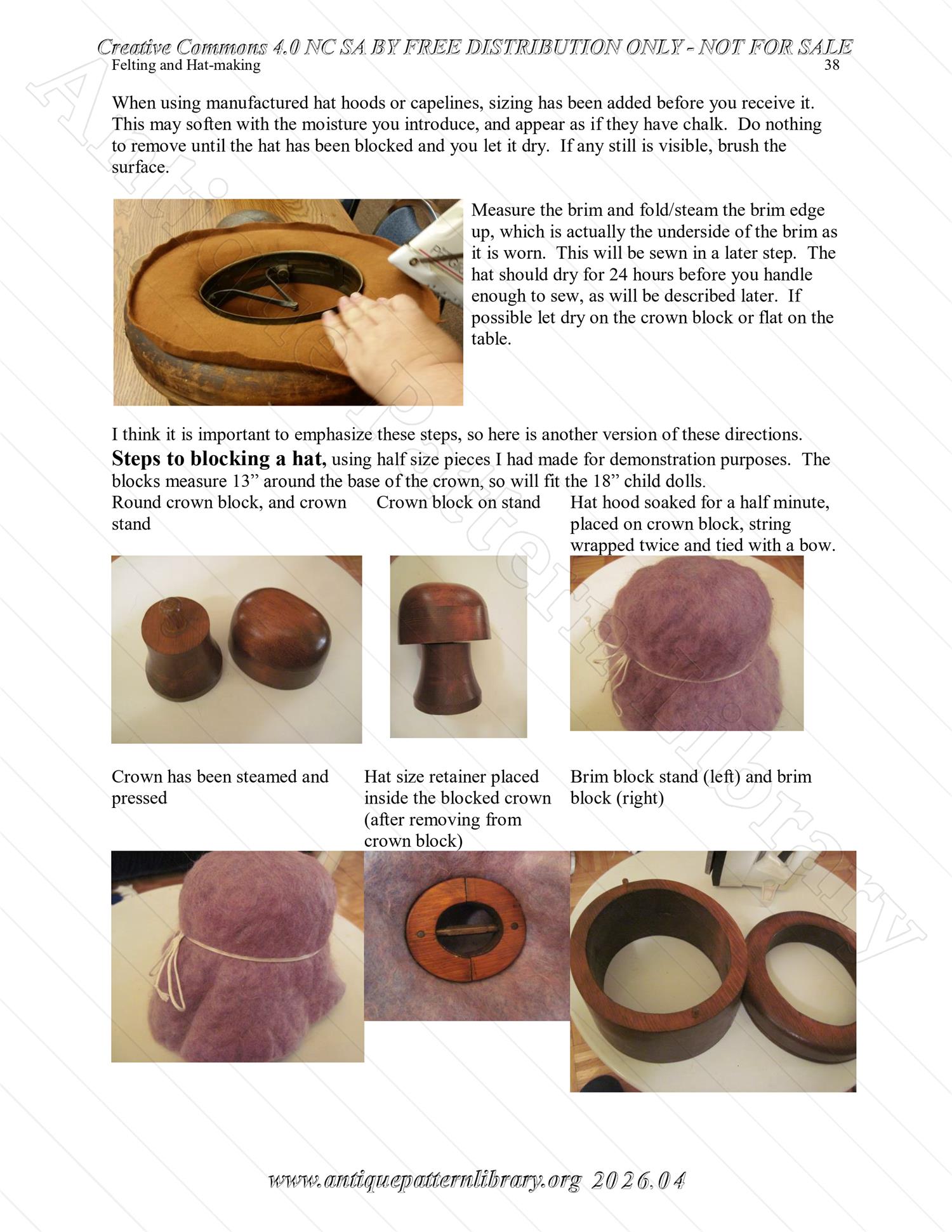 Q-HW001 Interpreting Felting and Hat-Making at Lincoln's New Salem State Historic Site (1830s)
