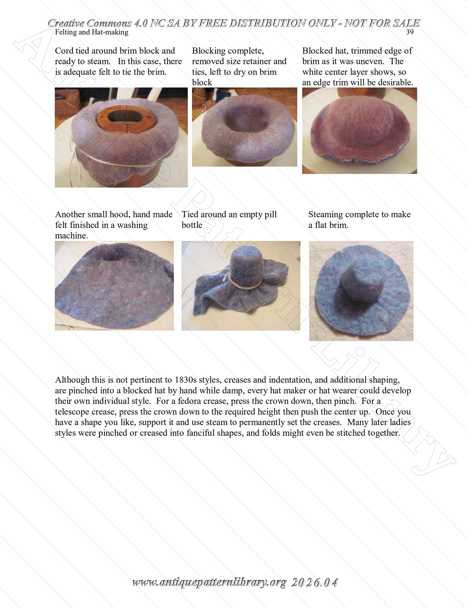 Q-HW001 Interpreting Felting and Hat-Making at Lincoln's New Salem State Historic Site (1830s)